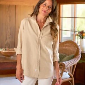 Frank & Eileen Heather Cream Italian Flannel Button-Down